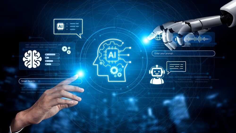 Illustrazione sull'intelligenza artificiale e leadership