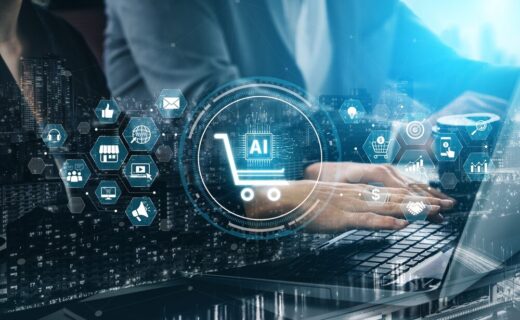 Illustrazione sull'intelligenza artificiale nell'e-commerce