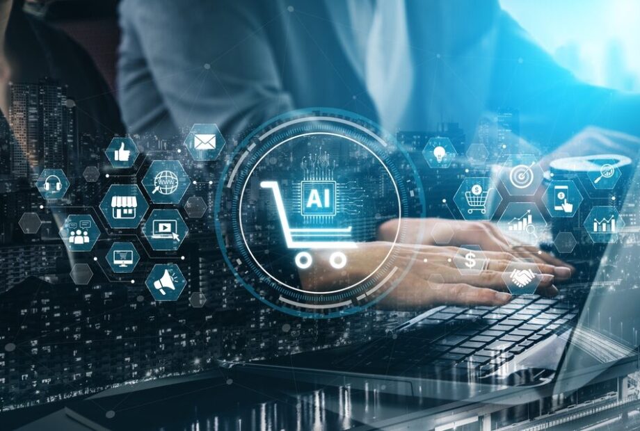 Illustrazione sull'intelligenza artificiale nell'e-commerce